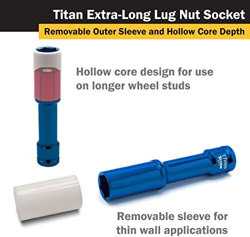 Titan 21117 1/2-Inch Drive x 17mm Non-marring Impact Extra-Long Lug Nut Socket - Image 5