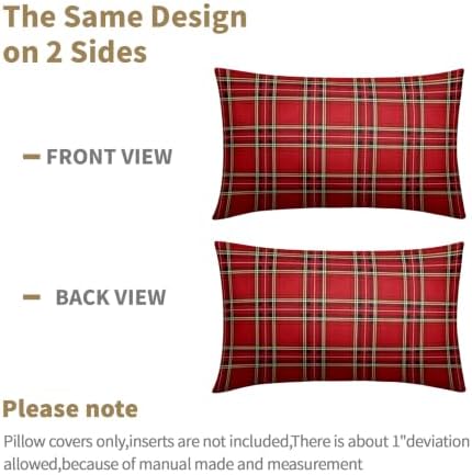 Christmas Plaid Lumber Pillow Covers 12x20 Set of 2 Red Highly Absorbent - Image 6