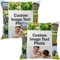 Personalized Cotton Linen Pillow Covers 20x20 Inches Set of 2 Custom Pillowcase with Picture Design Your Own Photo Text Cushion Cover with Hidden Zipper for Home Couch Sofa Livingroom by Sweetshow
