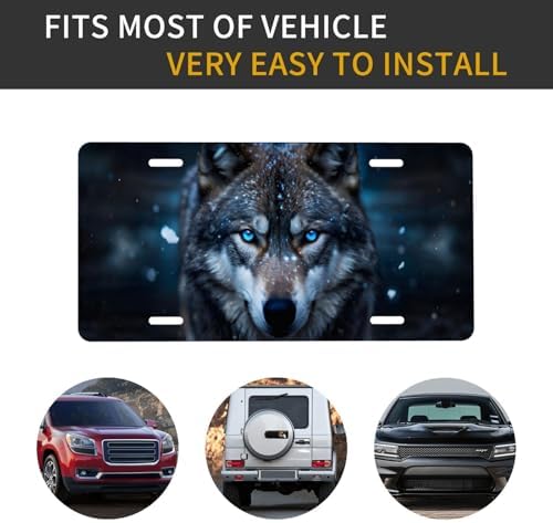Wolf Snow Front License Plate 6" * 12" for Women