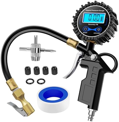 Nilight Digital Tire Inflator Portable Pressure Gauge 250 PSI Air Chuck