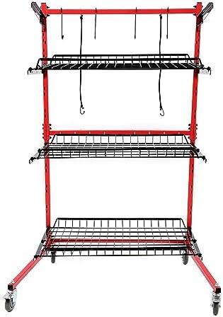 ALMULOO Auto Body Parts Storage Rack 3 Shelf Cart Storage Rack Stand by Provideautoparts