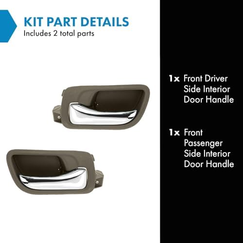TRQ Front Interior Inside Taupe Door Handle Pair Set