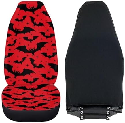 Halloween Bat Car Seat Covers Universal Front Car Seats Breathable Anti-Slip Back Fabric Removable Automotive Accessories Suitable for Cars, SUV and Trucks