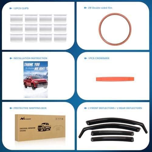 Nilight in-Channel Rain Guards for Kia Sportage 2017-2022 Side Window, 4PCS