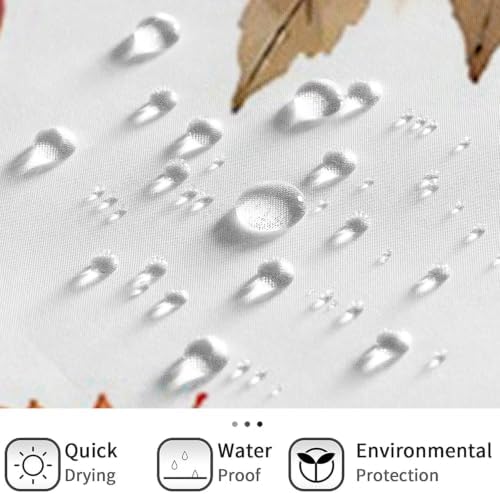 Turkey Shower Curtain, Fall Autumn Thanksgiving Day Pumpkins Maple Leaves Sunflower Harvest Bathroom Curtain for Home Decor Waterproof Fabric Machine Washable with 12 PCS Hooks,72" Wx84 L - Image 4