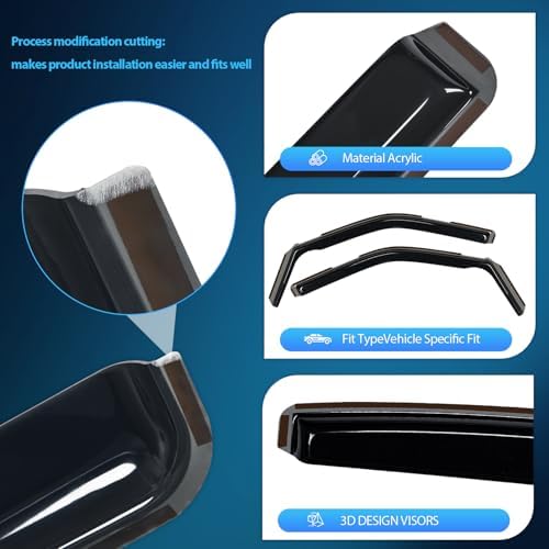 Nilight in-Channel Rain Guards for Ford F150 Reg/Super Cab 2021-2026 2PCS