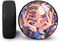 Anime Girl Spare Tire Cover, Wheel Protectors Tire Cover Universal for Trailer RV SUV Truck Camper Travel, Available in 5 Sizes from 14 to 18 Inches, 18" Fits Tire Diameter 33"-34"