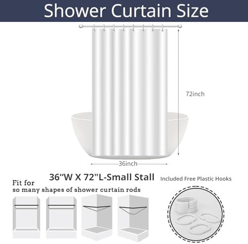 Fall Pumpkin Shower Curtain, Watercolor Autumn Harvest Pumpkins Wildflowers Green Leaves on the Top Thanksgiving Day Bathroom Curtain Waterproof Fabric Machine Washable with Hooks, 36"Wx72"L - Image 7