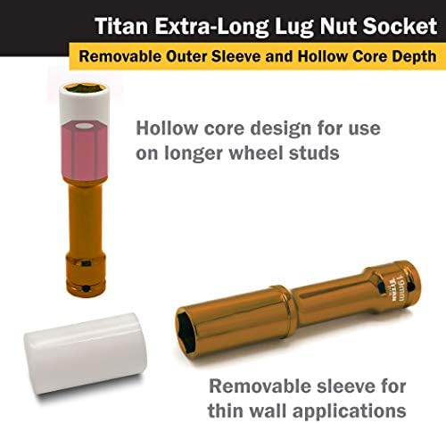 Titan 21119 1/2-Inch Drive x 19mm Non-marring Impact Extra-Long Lug Nut Socket - Image 5