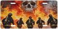Skull Fire Firefighter Front License Plate 6" * 12" for Women