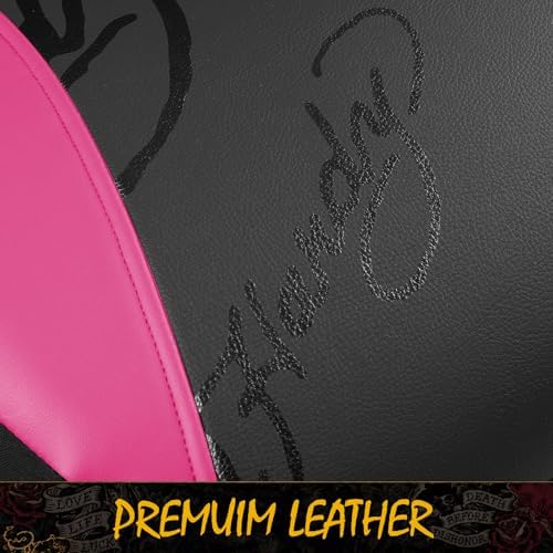 ED HARDY Tiger Print Car Seat Covers, Hot Pink Premium Leather Front Seat Covers, Universal Fit Automotive Covers for Most Cars, Trucks & SUVs, Airbag Compatible, Waterproof, Scratch Resistant