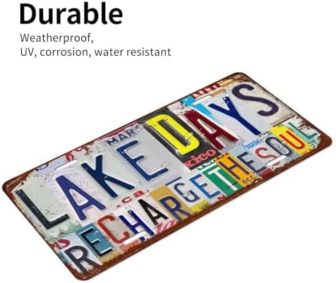 Front License Plate 6" * 12" for Women Lake Days Recharge The Soul