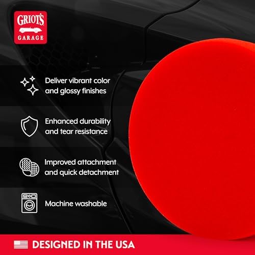 Griot's Garage 5.5” Red Foam Waxing Pads for Car Detailing, Polishing and Buffing Pads for Use with Waxes and Sealants, 10525, Set of 2 - Image 3