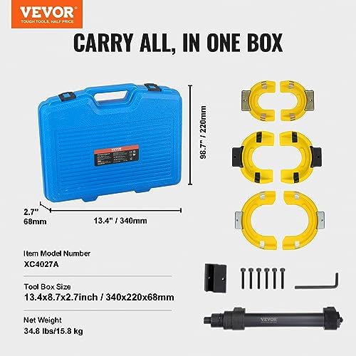 VEVOR Strut Spring Compressor Set, Macpherson Strut Spring Compressor Kit, Interchangeable Fork Strut Coil Extractor Remover Tool, with Yellow Protective Sleeve and Carrying Case - Image 7