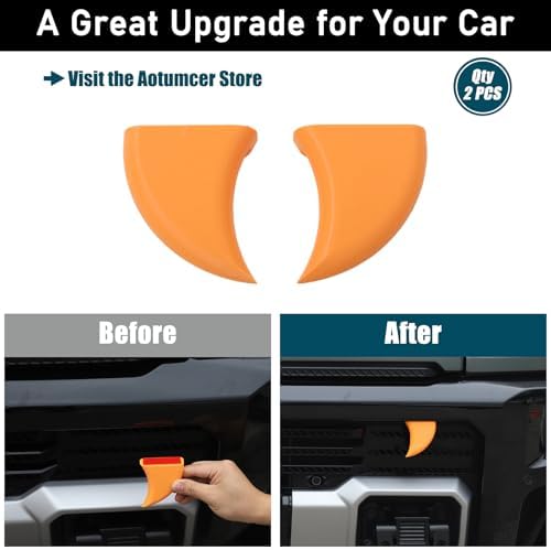 Front Bumper Car Fangs Teeth Decor Accessories Compatible with Hummer EV SUV/SUT Pickup Truck 2024 2025 2026+ DIY Your Car A Pair (Orange)