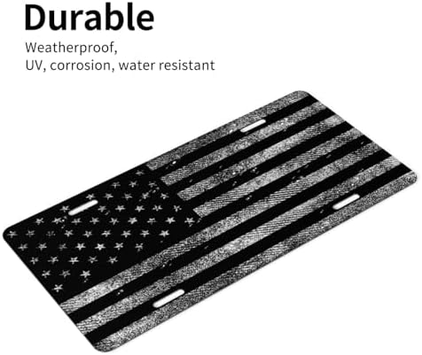Retro White American Flag Front License Plate 6" * 12" for Women