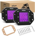 Nilight 2 PCS 42 W Flush Mount LED Light Pods Purple Spot Flood Combo Beam