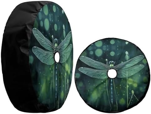 Delerain Spare Tire Cover with Backup Camera Hole Dragonfly Wheel Covers Sun Protection Waterproof for Jeep Truck RV Trailer SUV and Many Vehicle (14 Inch for Diameter 23"-27") - Image 3