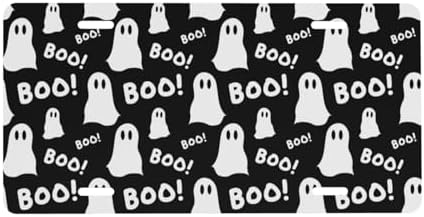 Halloween Ghost Boo Front License Plate 6" * 12" for Women