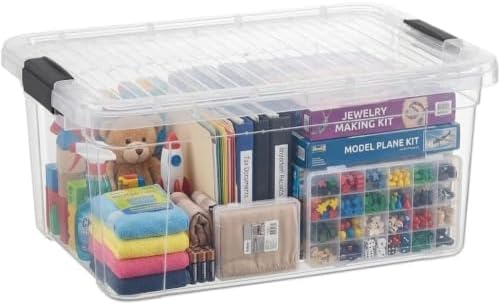 Superio 21 Quart Clear Plastic Storage Boxes with Lids, Stackable Organizer Containers, BPA-Free Storage Bins for Home, Office, School & Dorm, 6 Pack by Superio