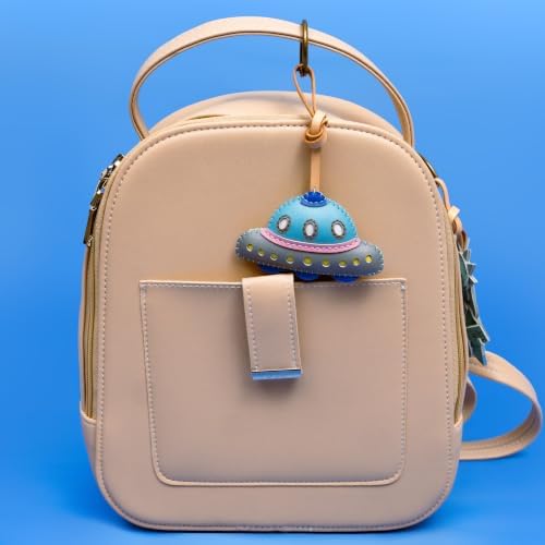 Universe Leather Bag Charm - Unique Purse Charm Keychain for Backpacks