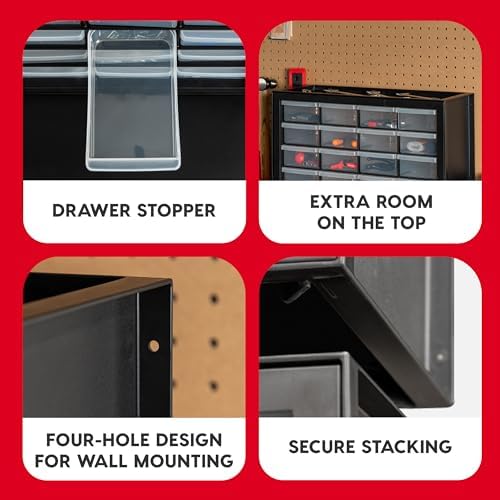 IRIS USA 24-Drawer Plastic Storage Cabinet, Teacher Toolbox, Garage, Black - Image 6