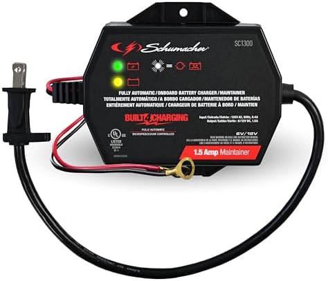 Schumacher Electric 1.5A Car Battery Charger & Maintainer, 6V/12V – SC1300 by SchumacherElectric