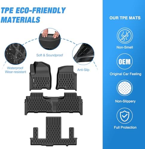 Nilight TPE Floor Mats for Chevy Tahoe GMC Yukon Denali Cadillac Escalade