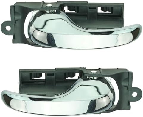 TRQ Door Handle Front Inner Inside Chrome Pair Set