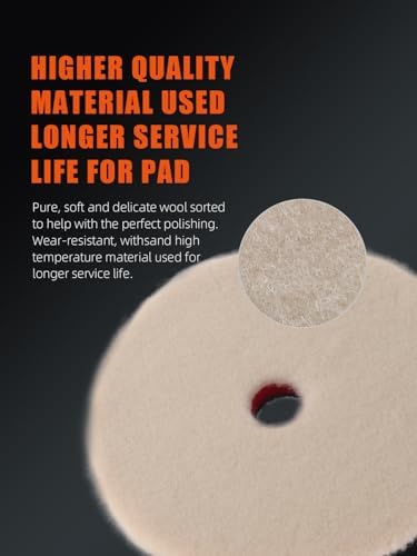 Buffing Polishing Pads, SPTA 6 Inch 150mm Body Repair Polishing Pad Set Made for 6 Inch Backing Plate, 6 Pcs Buffing Pads with Sponge, Wool and Micro-Fiber Pad Set for Car Detailing polishing Buffing - Image 6