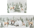 U'Artlines 2Pcs Christmas Anti Fatigue Kitchen Rugs and Mats,Snowman,Deer by UArtlines