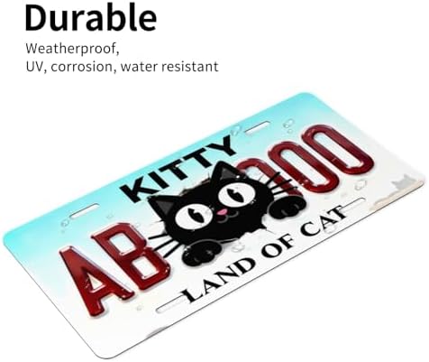 Cute Black Cat Front License Plate Car Decorative License Plates