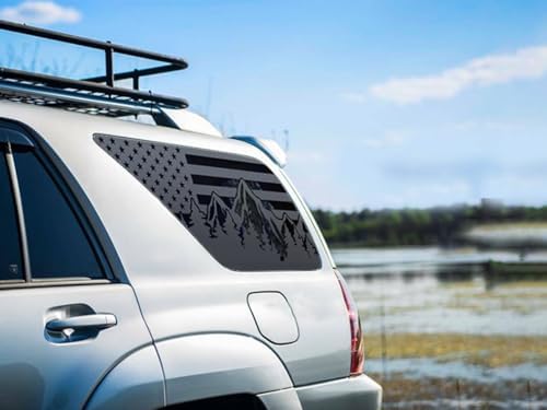xinghe for Toyota 4runner 2003-2009 Rear Side Window Matte Black American Flag Decal, for Toyota 4runner 2003 2021 2022 2009 2009