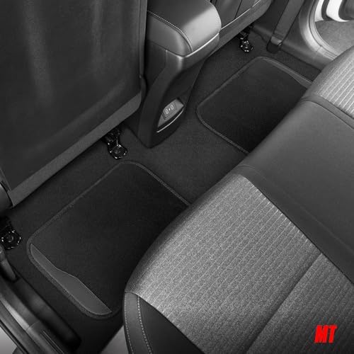 Motor Trend SpeedSeries Carpet Car Floor Mats Set - Versatile Fit for Cars, Trucks, SUVs, Vans Grey Trim Racing Design Car Mat Full Set Tapetes para Carro - Set of 4, Black & Gray Car Carpet Mats