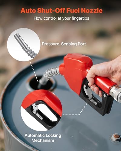 VEVOR Fuel Transfer Pump 110V, 16 GPM 60 L/min, AC Electric Oil Transfer Pump for Diesel Kerosene Biodiesel, with Auto Fuel Nozzle & 2 Hoses, 45 ft/13.7 m Max Lift, for Vehicles, Construction Sites - Image 4
