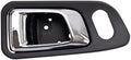 TRQ Front Left Interior Door Handle Dark Gray Housing with Chrome Lever