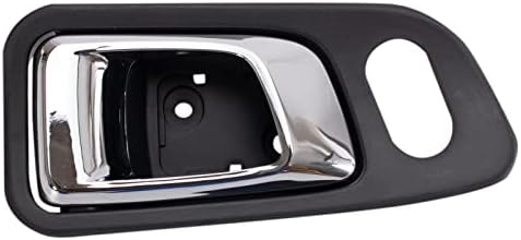TRQ Front Left Interior Door Handle Dark Gray Housing with Chrome Lever