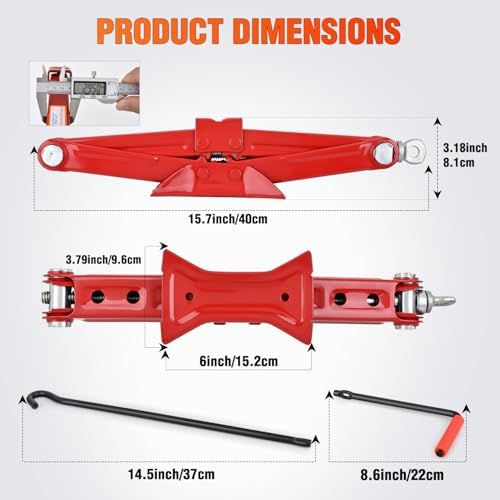 Nilight Scissor Jack for Car 1.5 Ton 3307 lbs, Lift Jack Kit w Crank Handle - Image 5
