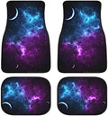Galaxy Car Floor Mats Set of 4,Purple Blue Galaxy Sky Print Vehicle Front Rear Carpets Mat Stylish Space Themed Car Floor Rugs Non-Slip Foot Mats Car Accessories Universal Fit for Car Truck