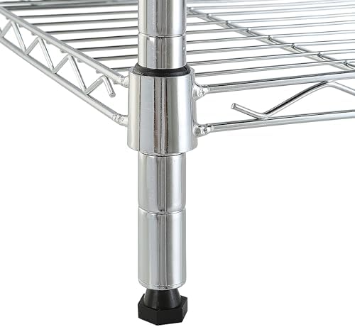 Amazon Basics 5-Shelf Tower Adjustable Storage Shelving Unit, Chrome, 16" x 16" x 54", 150 lbs Per Shelf - Image 4