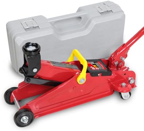Big RED Hydraulic Trolley Service Lift Jack/Portable Floor Jack with Special Slow Release and Blow Mold Carrying Storage Case : 2 Ton (4,000 lb) Capacity, Red,T82012GS by BIGRED