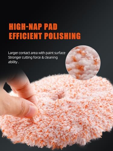 Buffing Polishing Pads, SPTA 3 Inch 80mm Body Repair Polishing Pad Set Made for 3 Inch Backing Plate, 6 Pcs Buffing Pads with Sponge, Wool and Micro-Fiber Pad Set (5 Inch (125mm) Sets) - Image 7