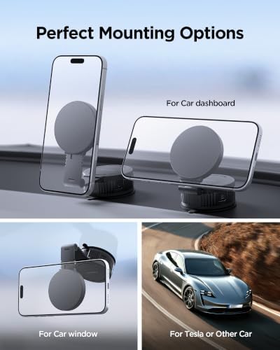 Spigen Magnetic Magsafe Car Mount [Extendable Arms] Car Phone Mount with 360° Rotation, Strong Magnetic Hold for iPhone 17 16 15 14 13 12 PixelSnap Pixel 10 Pro XL Fold - Dashboard