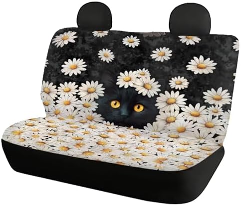 Daisy Cat Bench Car Seat Covers Protector,Soft Dog Car Back Seat Covers for Travel Cars Rear Seat Protectors