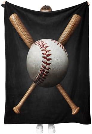 Baseball Blanket Sports Gifts for Men Women Kids Teen Boys Girls Birthday Christmas Halloween Easter Father's Day Dad Husband Son Boyfriend Classmates Teammates Gift Throw Blankets 50"x60" by Hohoto