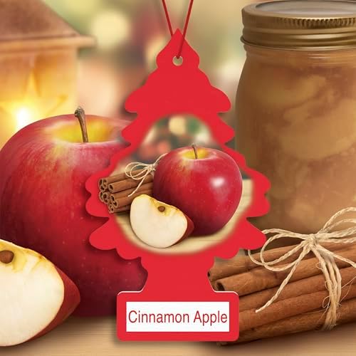 LITTLE TREES Car Air Freshener, 4 Count (Pack of 6), Cinnamon Apple
