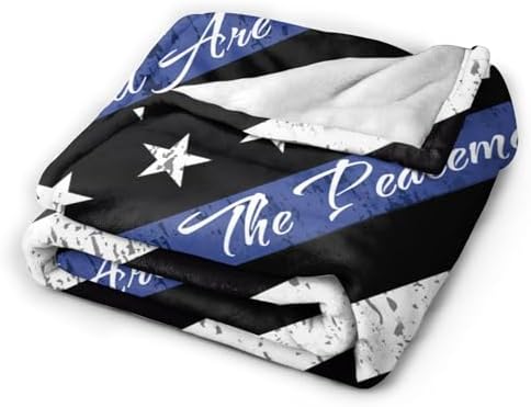 Socira Blue Line American Flag Police Blanket Throw Blanket Gifts for Women Men Soft Sofa Throw Travel Camping Bed Home Car S - Image 5