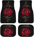 Rose Car Floor Mats Set of 4,Red Rose Floral Print Flower Design Vehicle Front Rear Carpets Mat Decorative Car Floor Carpets Rugs Non-Slip Auto Car Accessories Universal Fit for Car SUV Truck Van