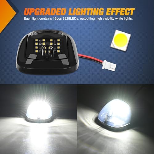 Nilight Cab Roof Marker Light 5 PCS 16 LED Smoked Lens White Top Lights
